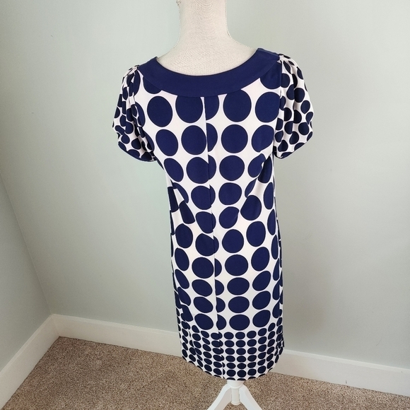 Rabbit Rabbit Rabbit Design  Polka Dot Short Sleeve Midi Shift Dress Size 10 - Picture 4 of 7